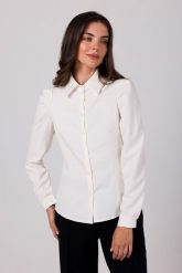 Stylowa Koszula z Zakładkami na Ramionach - Śmietankowa. Białe koszule damskie MOE, l, bez wzorów, z materiału, eleganckie, bez kołnierzyka, bez ramiączek. Za 276.90 zł.