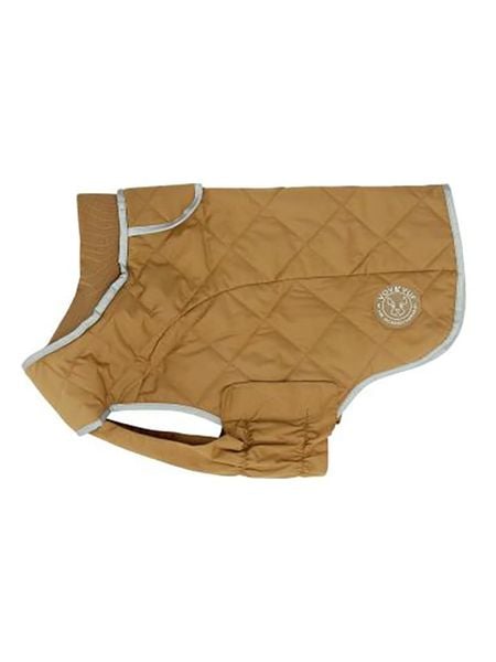 VOV & VUF Płaszcz w kolorze jasnobrązowym dla psa rozmiar: L. Brązowe płaszcze damskie VOV & VUF, l, bez wzorów, z materiału, bez kaptura. Za 52.42 zł.