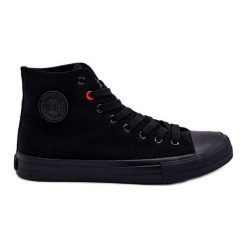 Damskie Klasyczne Wysokie Trampki Big Star T274033 Czarne. Czarne trampki damskie bez wzorów, z gumy, bez zapięcia. Za 180.71 zł.