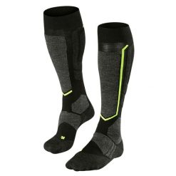 Skarpety snowboardowe Falke. Czarne skarpetki damskie Falke, bez wzorów, z materiału. Za 270.99 zł.