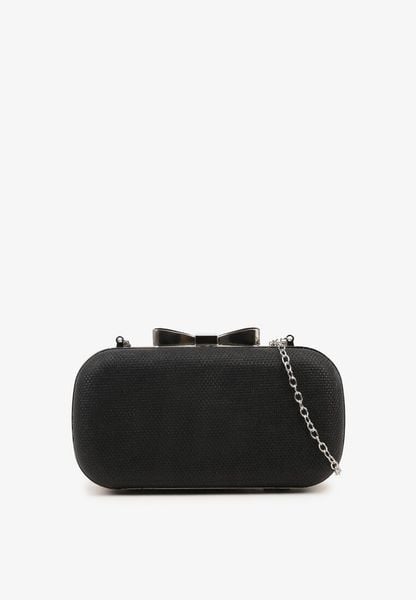 Czarna Torebka Kopertówka z Dodatkowym Łańcuszkiem i Metalicznym Zapięciem Grireia. Czarne torebki klasyczne damskie Renee, z jeansu, bez dodatków. Za 74.99 zł.