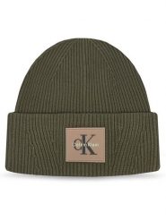 Calvin Klein Czapka Monologo LV04D8096G Khaki. Brązowe czapki damskie Calvin Klein, na zimę, bez wzorów, z wiskozy. Za 169.99 zł.