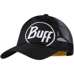 Czapka z daszkiem BUFF TRUCKER CAP LOGO BLACK L/XL. Czarne czapki z daszkiem damskie Buff, bez wzorów, z materiału. W wyprzedaży za 99.99 zł.