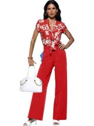 Heine Spodnie w kolorze czerwonym rozmiar: 48. Czerwone spodnie materiałowe damskie Heine, bez wzorów, z materiału. Za 82.99 zł.