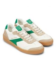 Marc O´Polo Skórzane sneakersy w kolorze biało-zielono-beżowym rozmiar: 39. Białe obuwie sportowe damskie bez zapięcia. Za 409.45 zł.