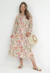 Różowa Rozkloszowana Sukienka z Koszulową Górą Hajra. Czerwone sukienki damskie Born2be, bez wzorów, z materiału, eleganckie, bez ramiączek. W wyprzedaży za 110.49 zł.