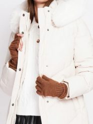 ASSUILI Rękawiczki w kolorze brązowym rozmiar: onesize. Brązowe rękawiczki damskie Assuili, bez wzorów, z materiału. Za 43.99 zł.