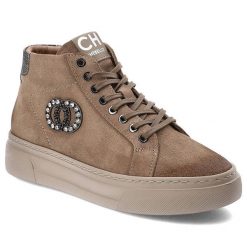 Brązowe Sneakersy CheBello Stylowe Skórzane Buty Damskie. Brązowe obuwie sportowe damskie CheBello, na wiosnę, bez zapięcia. Za 539.00 zł.
