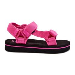 Damskie Sandały Na Platformie Lee Cooper LCW-24-05-2750L Fuksja różowe. Czerwone sandały damskie bez wzorów, bez obcasa, na platformie, bez zapięcia. Za 170.94 zł.