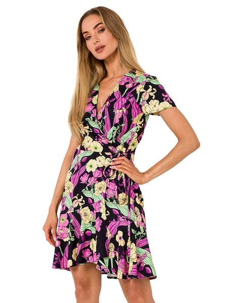 Made of emotion Sukienka w kolorze czarnym ze wzorem rozmiar: S. Czarne sukienki damskie Made Of Emotion, bez wzorów, bez ramiączek. Za 158.10 zł.