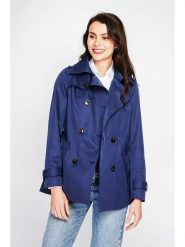 ASSUILI Trencz w kolorze niebieskim rozmiar: 40. Niebieskie płaszcze damskie Assuili, bez wzorów, z tkaniny, bez kaptura. Za 304.99 zł.