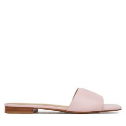 Klapki LAUREN RALPH LAUREN. Żółte klapki damskie Lauren Ralph Lauren, bez wzorów, bez obcasa, bez zapięcia. Za 589.99 zł.