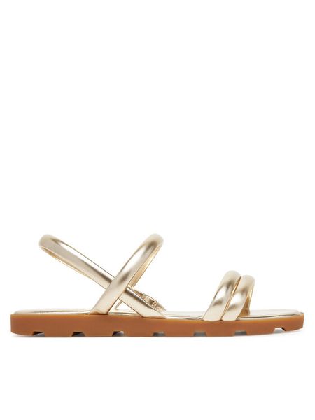 Aldo Sandały Narine 14003463 Złoty. Żółte sandały damskie ALDO, bez wzorów, ze skóry, bez obcasa, na płaskiej podeszwie, bez zapięcia. Za 359.99 zł.