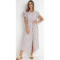 Różowo-Jasnoszara Sukienka Lanby. Czerwone sukienki damskie Born2be, z aplikacjami, eleganckie, bez ramiączek. Za 139.99 zł.