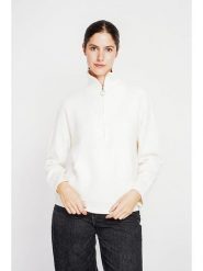 ASSUILI Sweter w kolorze białym rozmiar: 34. Białe swetry klasyczne damskie Assuili, bez kołnierzyka. Za 173.99 zł.