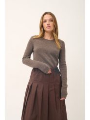 Just Cashmere Kaszmirowy sweter "Joyce" w kolorze szarobrązowym rozmiar: M. Brązowe swetry klasyczne damskie Just Cashmere, m, z kaszmiru, bez kołnierzyka. Za 545.19 zł.