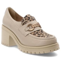 Beżowe Półbuty Armodo Stylowe Obuwie Damskie Lampart. Brązowe półbuty damskie Armodo, z aplikacjami, ze skóry, bez obcasa, na obcasie, bez zapięcia. Za 389.00 zł.