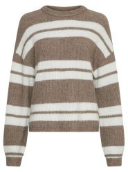 MOSS COPENHAGEN Sweter w kolorze biało-beżowym rozmiar: L/XL. Brązowe swetry klasyczne damskie Moss Copenhagen, l, bez kołnierzyka. Za 219.60 zł.