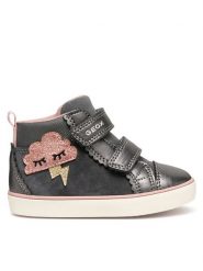 Geox Sneakersy B Gisli B561MD 022NF C9002 S Szary. Szare buty sportowe dziewczęce Geox, bez wzorów, ze skóry, bez zapięcia. Za 199.99 zł.