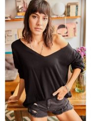 Olalook Bluzka w kolorze czarnym rozmiar: onesize. Czarne bluzki damskie Olalook, bez wzorów, bez kołnierzyka, bez ramiączek. Za 65.85 zł.