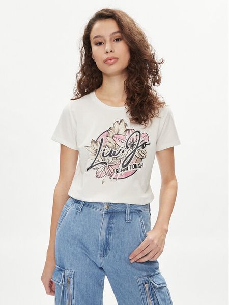Liu Jo T-Shirt TA4202 JS003 Écru Regular Fit. T-shirty damskie Liu Jo, xs, bez wzorów, z bawełny, bez kołnierzyka. Za 199.99 zł.