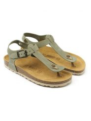 Mandel Skórzane sandały "Leon" w kolorze khaki rozmiar: 39. Brązowe sandały damskie Mandel, bez wzorów, z nubiku, z otwartym noskiem, bez obcasa, bez zapięcia. Za 130.99 zł.