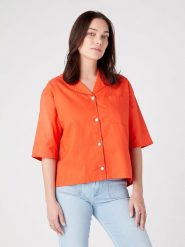 Wrangler Koszula w kolorze pomarańczowym rozmiar: M. Pomarańczowe koszule damskie Wrangler, m, bez wzorów, z bawełny, bez kołnierzyka, bez ramiączek. Za 121.99 zł.