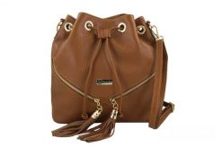 Worek skórzany boho BARBERINI'S 977-12 j. brązowy. Brązowe shopper bag Barberinis, ze skóry, bez dodatków. Za 219.99 zł.