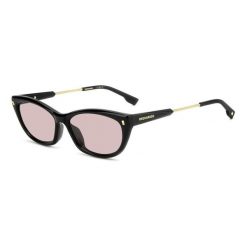 Okulary przeciwsłoneczne DSQUARED2 D2 0209/G/S 3H2 dla kobiet, rozmiar 57 mm. Czarne okulary przeciwsłoneczne damskie DSQUARED. Za 1,119.70 zł.
