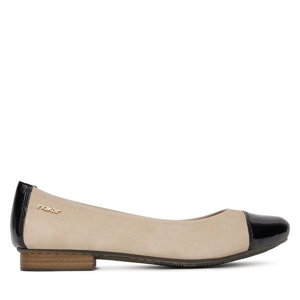 Baleriny Rieker. Brązowe balerinki damskie Rieker, bez wzorów. Za 299.99 zł.