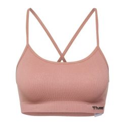 Bezszwowy biustonosz dla kobiet Hummel Juno. Czerwone obuwie sportowe damskie Hummel, bez zapięcia, na fitness i siłownię. Za 113.50 zł.