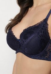 Granatowy Koronkowy Biustonosz Full Cup Lanomira. Niebieskie biustonosze Renee, bez wzorów, z jeansu. Za 19.99 zł.