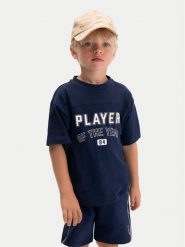 Mayoral Komplet t-shirt i spodenki 3608 Granatowy Regular Fit. Niebieskie t-shirty i koszulki chłopięce Mayoral, bez wzorów, z bawełny, bez kołnierzyka, bez ramiączek. Za 119.99 zł.