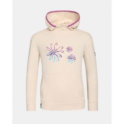 Felpa con cappuccio in cotone da ragazza Kilpi NORTHEN-JG. Brązowe swetry klasyczne damskie Kilpi, bez kołnierzyka. Za 267.13 zł.