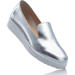 Buty skórzane wsuwane bonprix srebrny. Szare balerinki damskie bonprix. Za 189.99 zł.