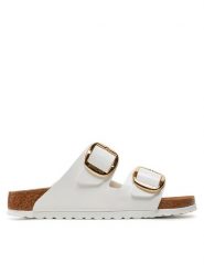 Birkenstock Klapki Arizona Bb Bf 1019818 Biały. Białe klapki damskie Birkenstock, bez wzorów, ze skóry, bez obcasa, bez zapięcia. Za 539.99 zł.