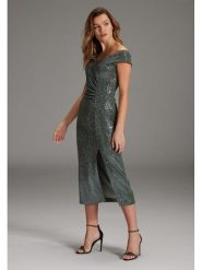 SWING Sukienka w kolorze khaki rozmiar: 42. Brązowe sukienki damskie Swing, bez wzorów, bez ramiączek. Za 261.67 zł.