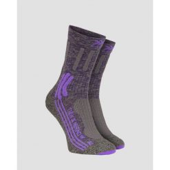 Skarpety trekkingowe damskie X-Socks Trek X Merino. Fioletowe skarpetki damskie X Socks, bez wzorów, z wełny. W wyprzedaży za 144.00 zł.