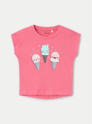 NAME IT T-Shirt Vigea 13228175 Różowy Regular Fit. Czerwone koszulki i t-shirty dziewczęce Name it, bez wzorów, z bawełny, bez kołnierzyka, bez ramiączek. Za 44.99 zł.