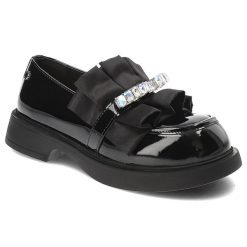 Czarne Półbuty Tuffoni Eleganckie Buty Damskie Premium. Czarne półbuty damskie Tuffoni, bez wzorów, ze skóry, bez obcasa, bez zapięcia. Za 849.00 zł.