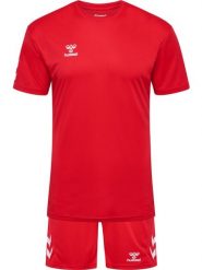 Zestaw koszulka + szorty Hummel Logo. Białe spodenki sportowe damskie Hummel, na lato, l, bez wzorów, z bawełny, z standardowym stanem, na fitness i siłownię. Za 190.00 zł.