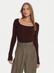 Kontatto Sweter 3M0830C Brązowy Slim Fit. Brązowe swetry klasyczne damskie Kontatto, m, z syntetyku, bez kołnierzyka. Za 269.99 zł.