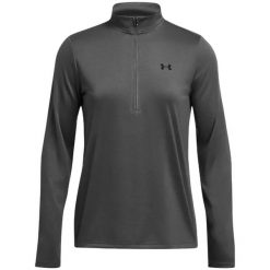 Bluza damska Under Armour Tech 1/2 Zip Solid. Szare bluzy damskie Under Armour, l, bez wzorów, bez kaptura. Za 129.99 zł.