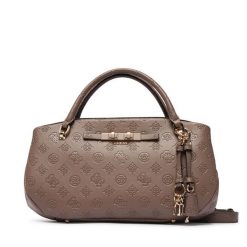 Torebka Guess. Brązowe kuferki damskie Guess, z aplikacjami, bez dodatków. Za 584.99 zł.