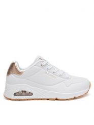 Skechers Sneakersy UNO 177094 WHT Biały. Białe obuwie sportowe damskie Skechers, z materiału, bez zapięcia. Za 399.99 zł.