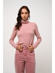 AUTHENTIC CASHMERE Kaszmirowy golf "Bise" w kolorze jasnoróżowym rozmiar: M. Różowe golfy damskie AUTHENTIC CASHMERE, m, bez wzorów, z kaszmiru, bez ramiączek. Za 215.21 zł.