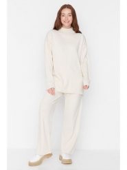 Trendyol 2-częściowy zestaw w kolorze kremowym rozmiar: XL. Brązowe swetry klasyczne damskie Trendyol, xl, bez kołnierzyka. Za 78.99 zł.