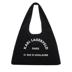 Torebka KARL LAGERFELD. Czarne shopper bag KARL LAGERFELD, bez wzorów, bez dodatków. Za 389.99 zł.