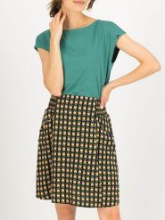 Blutsgeschwister Spódnica w kolorze czarno-żółtym rozmiar: XL. Czarne spódnice damskie Blutsgeschwister, na imprezę, s, bez wzorów, z wiskozy, klasyczne, midi. Za 144.92 zł.
