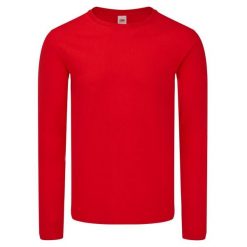 Kultowa Koszulka Z Długim Rękawem Unisex Dla Dorosłych. Czerwone bluzki damskie Fruit of the Loom, m, bez wzorów, sportowe, bez kołnierzyka, bez ramiączek. Za 53.99 zł.